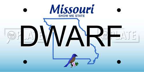 DWARF Missouri License Plate