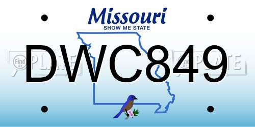 DWC849 Missouri License Plate