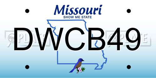 DWCB49 Missouri License Plate
