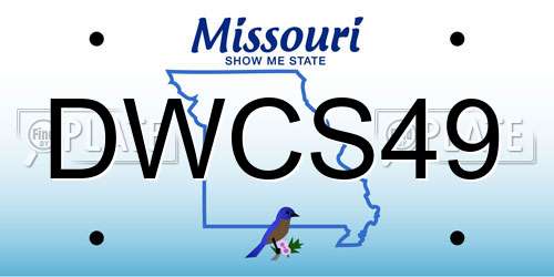 DWCS49 Missouri License Plate