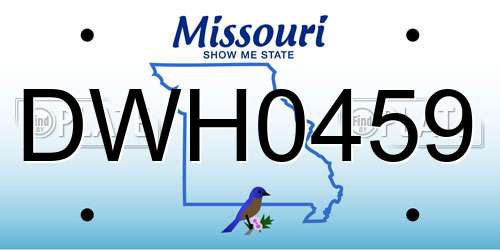 DWH0459 Missouri License Plate