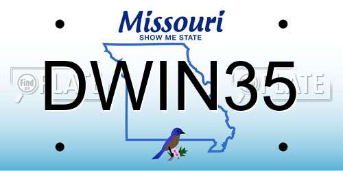 DWIN35 Missouri License Plate