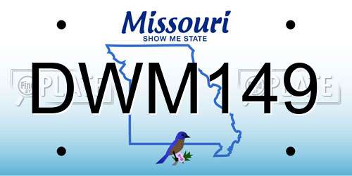 DWM149 Missouri License Plate