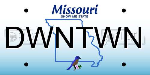 DWNTWN Missouri License Plate