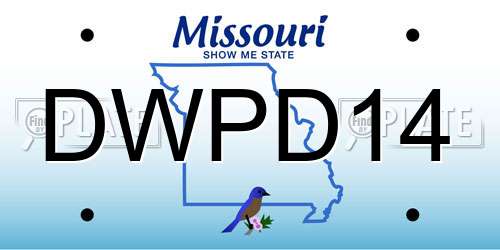 DWPD14 Missouri License Plate