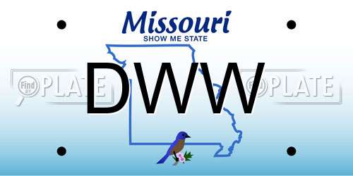 DWW Missouri License Plate