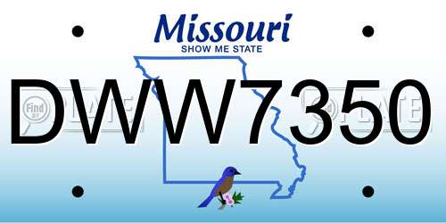 DWW7350 Missouri License Plate