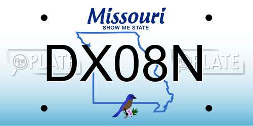 DX08N Missouri License Plate
