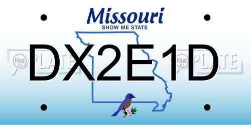 DX2E1D Missouri License Plate