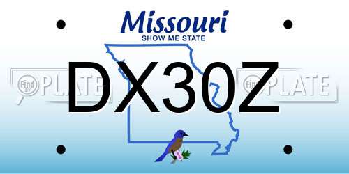 DX30Z Missouri License Plate