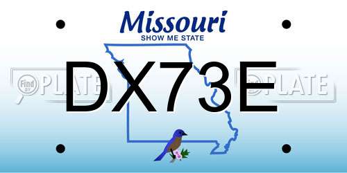 DX73E Missouri License Plate