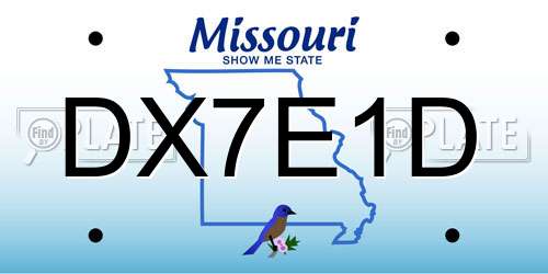 DX7E1D Missouri License Plate
