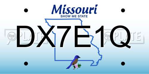 DX7E1Q Missouri License Plate