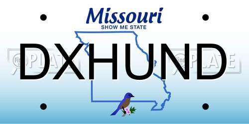 DXHUND Missouri License Plate