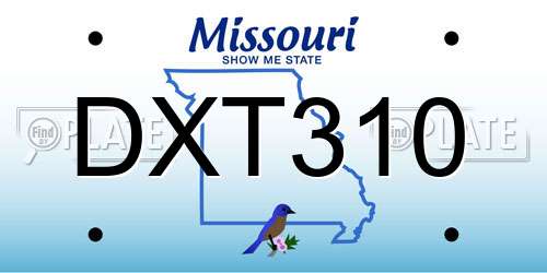 DXT310 Missouri License Plate
