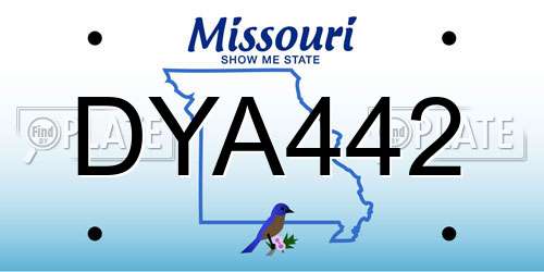 DYA442 Missouri License Plate