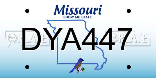 DYA447 Missouri License Plate