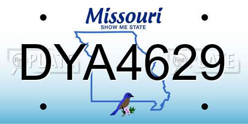 DYA4629 Missouri License Plate