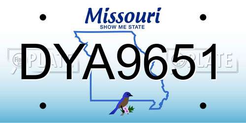 DYA9651 Missouri License Plate