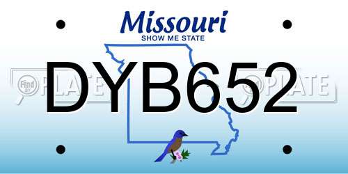 DYB652 Missouri License Plate