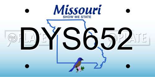 DYS652 Missouri License Plate