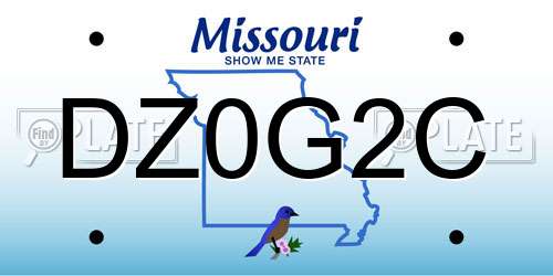 DZ0G2C Missouri License Plate