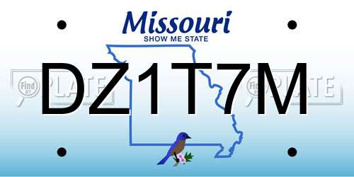 DZ1T7M Missouri License Plate