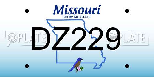 DZ229 Missouri License Plate