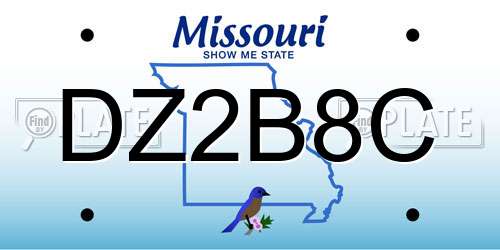 DZ2B8C Missouri License Plate