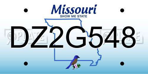 DZ2G548 Missouri License Plate