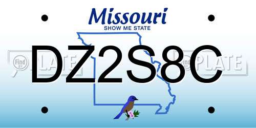 DZ2S8C Missouri License Plate