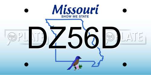 DZ56D Missouri License Plate