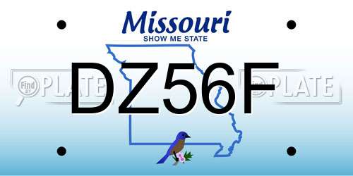 DZ56F Missouri License Plate