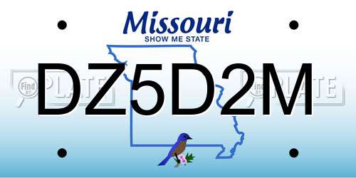 DZ5D2M Missouri License Plate