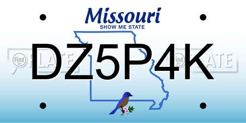 DZ5P4K Missouri License Plate
