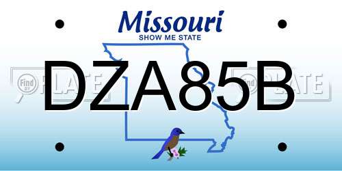 DZA85B Missouri License Plate