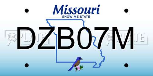 DZB07M Missouri License Plate
