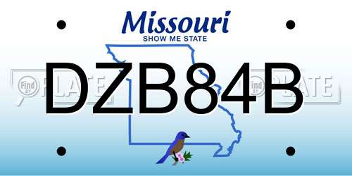 DZB84B Missouri License Plate