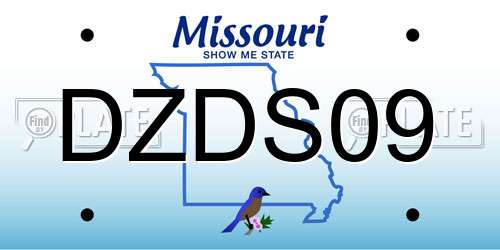 DZDS09 Missouri License Plate