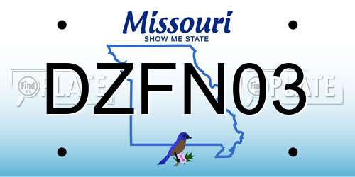 DZFN03 Missouri License Plate