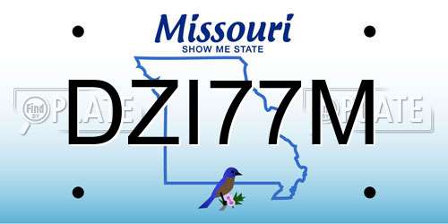DZI77M Missouri License Plate