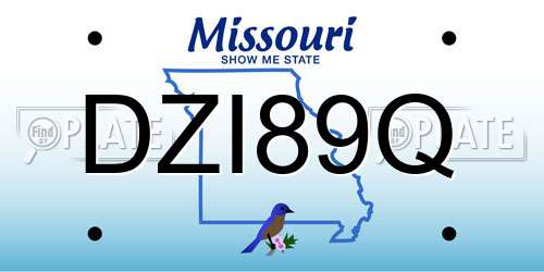 DZI89Q Missouri License Plate