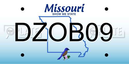 DZOB09 Missouri License Plate