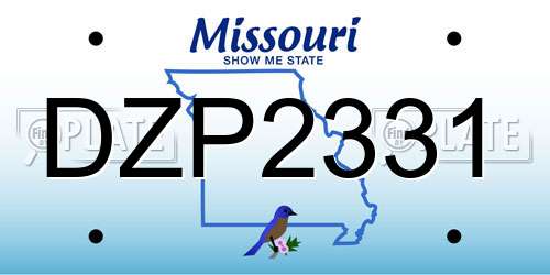 DZP2331 Missouri License Plate
