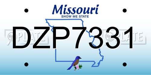 DZP7331 Missouri License Plate
