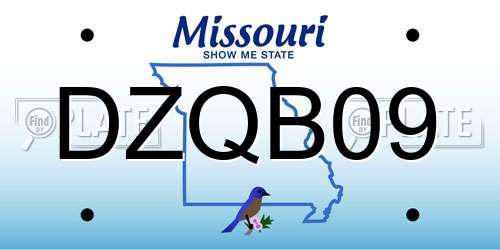 DZQB09 Missouri License Plate