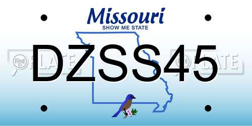 DZSS45 Missouri License Plate