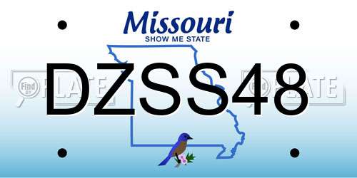 DZSS48 Missouri License Plate