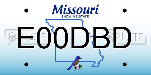 E00DBD Missouri License Plate