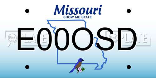 E00OSD Missouri License Plate